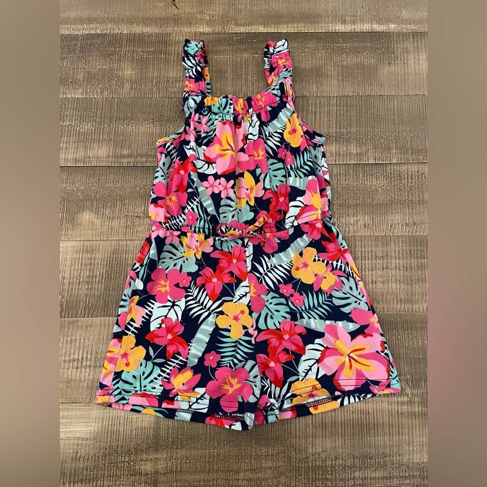Floral girls romper